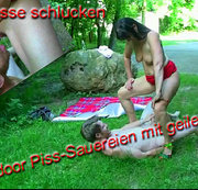 sexiluder – Outdoor Schwanz eingepisst | Maul auf und Schluck meine Mega Piss-Ladung!