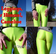 siggye – Gelbe Leggings, blauer Himmel und geile Cameltoe