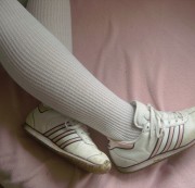 trauminsocken - Sunnys weiße Overknees